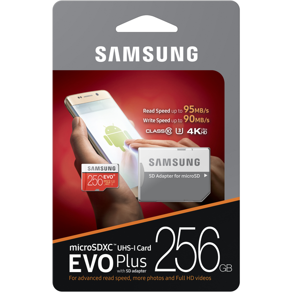 Samsung Micro SD EVO+ Memory Card w/Adapter - Red